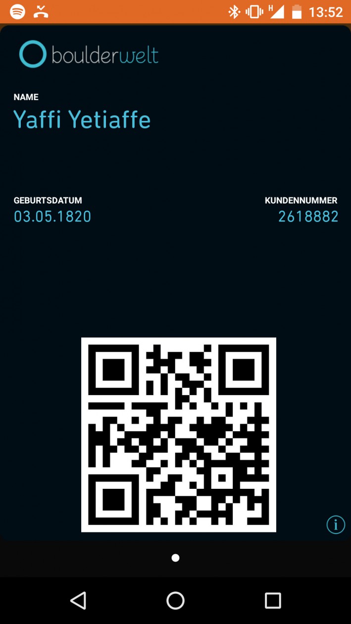 QR Code Boulderwelt Kundenkarte 