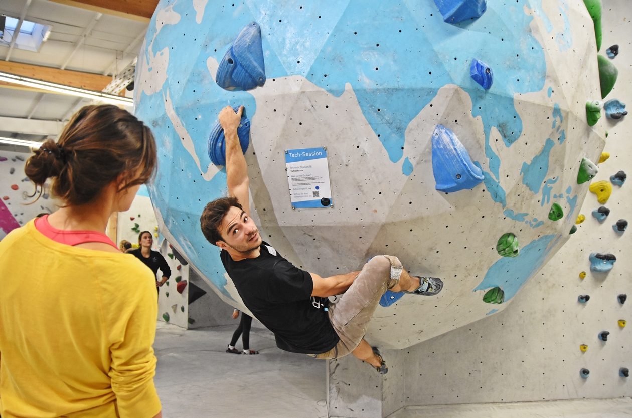 Tech-Session in der Boulderwelt München Ost