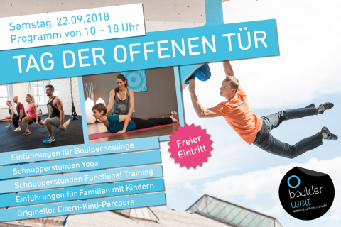 Tag der offenen Tür am 22.9.2018 in der Boulderwelt München West