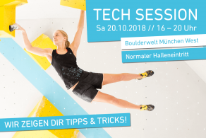 Tech Session am 20.10.2018 in der Boulderwelt München West