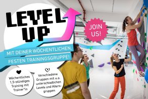 Level up mit deinen festen, wöchentlichen Trainingsgruppen für Erwachsene in der Boulderwelt München West!
