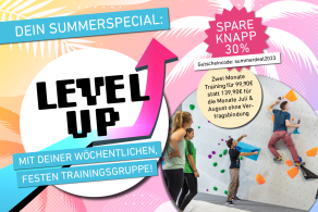 Spare mit dem Summerdeal 30% bei den Trainingsgruppen für Erwachsene in der Boulderwelt München West